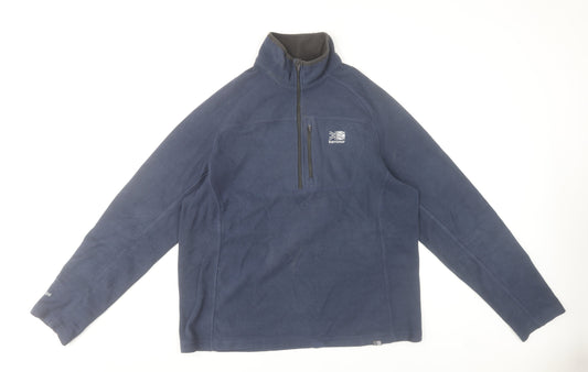 Karrimor Men’s Blue Fleece Pullover Sweatshirt L High Neck 1/2 Zip