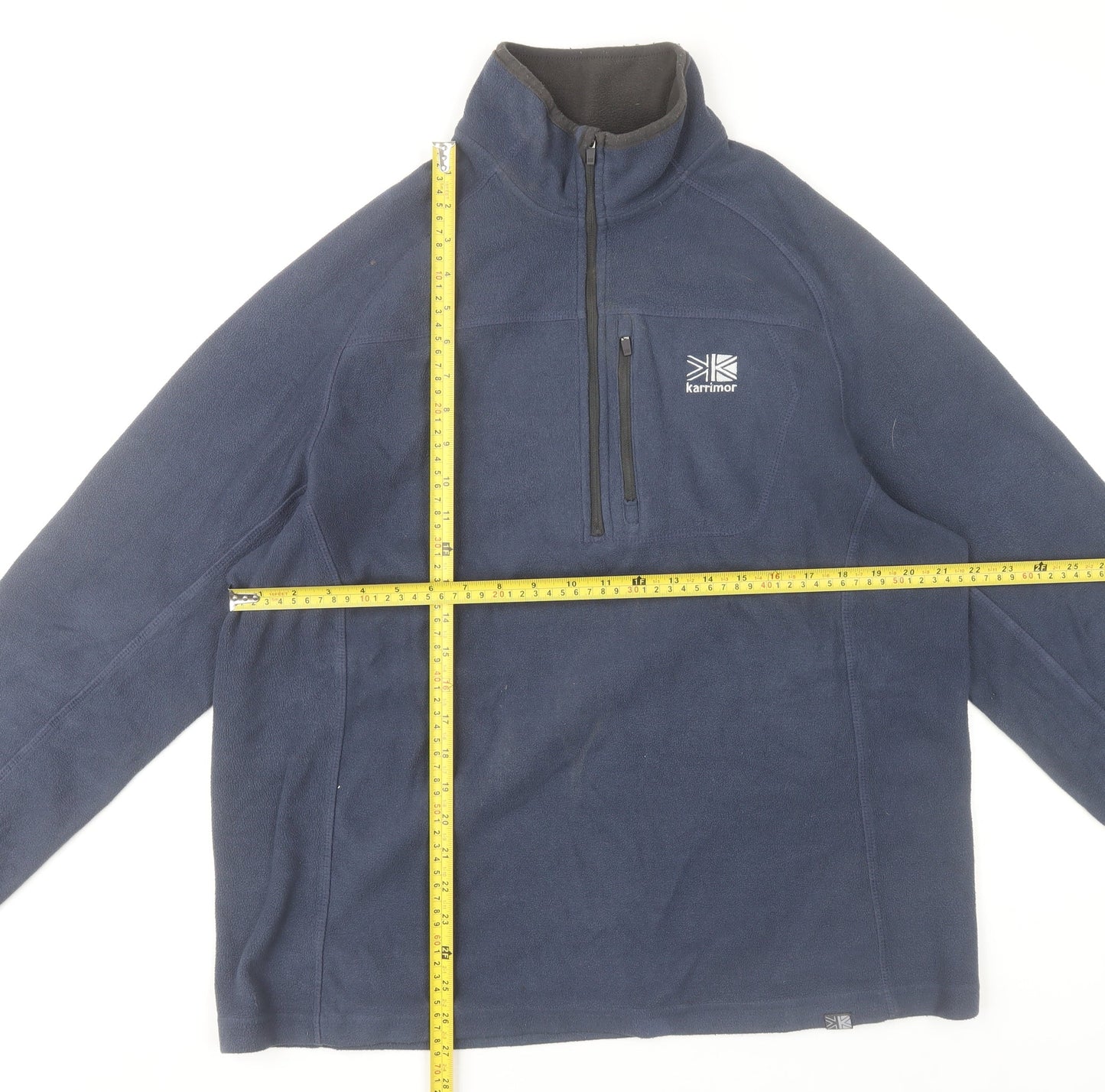 Karrimor Men’s Blue Fleece Pullover Sweatshirt L High Neck 1/2 Zip