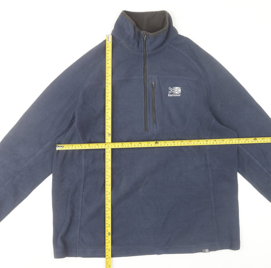 Karrimor Men’s Blue Fleece Pullover Sweatshirt L High Neck 1/2 Zip
