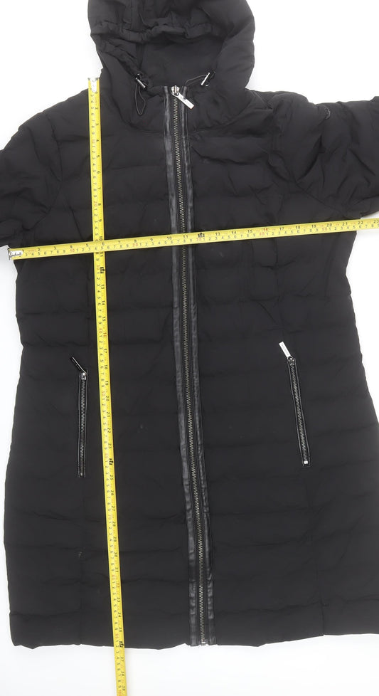 Michael Kors Women’s Black Size 16 Hooded Long Puffer Coat