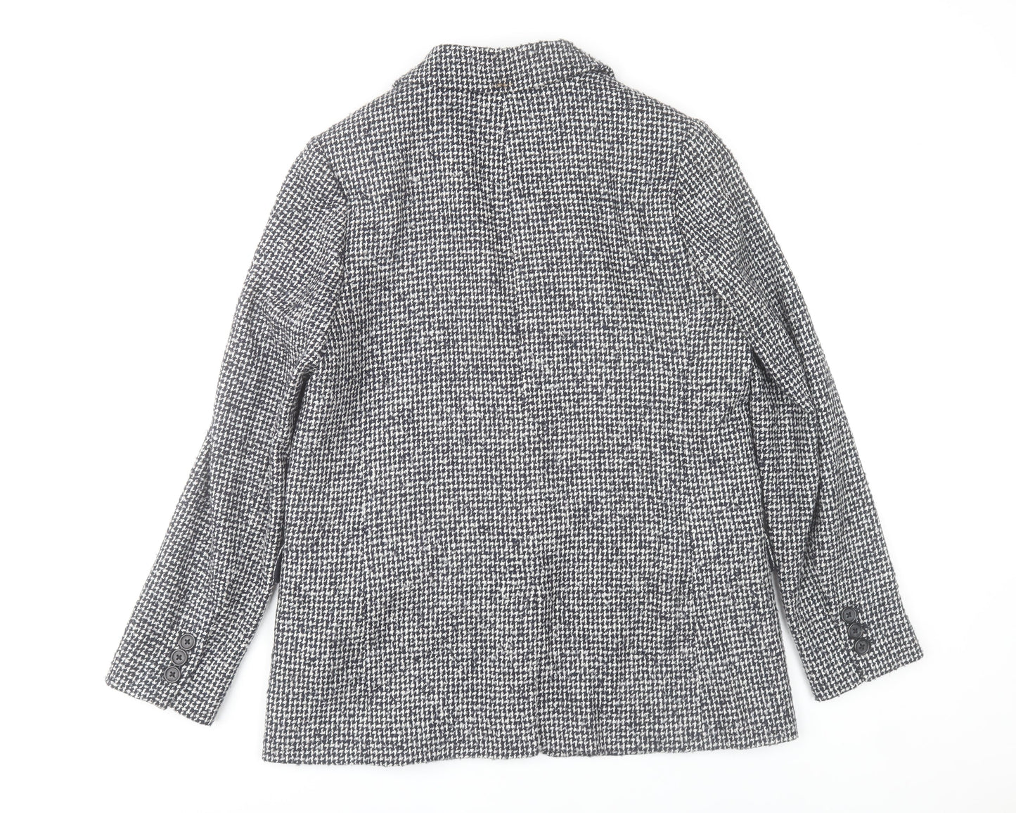 Marks and Spencer Womens Grey Houndstooth Blazer UK 10