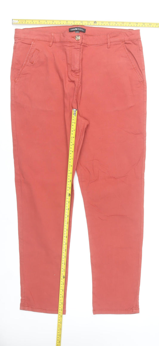 Capsule Womens Red Chino Trousers Size 18 Regular Fit Straight Leg
