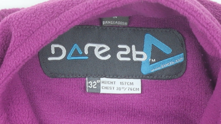 Dare 2b Teens Purple Fleece Sweatshirt XS 1/4 Zip Outdoor Activewear