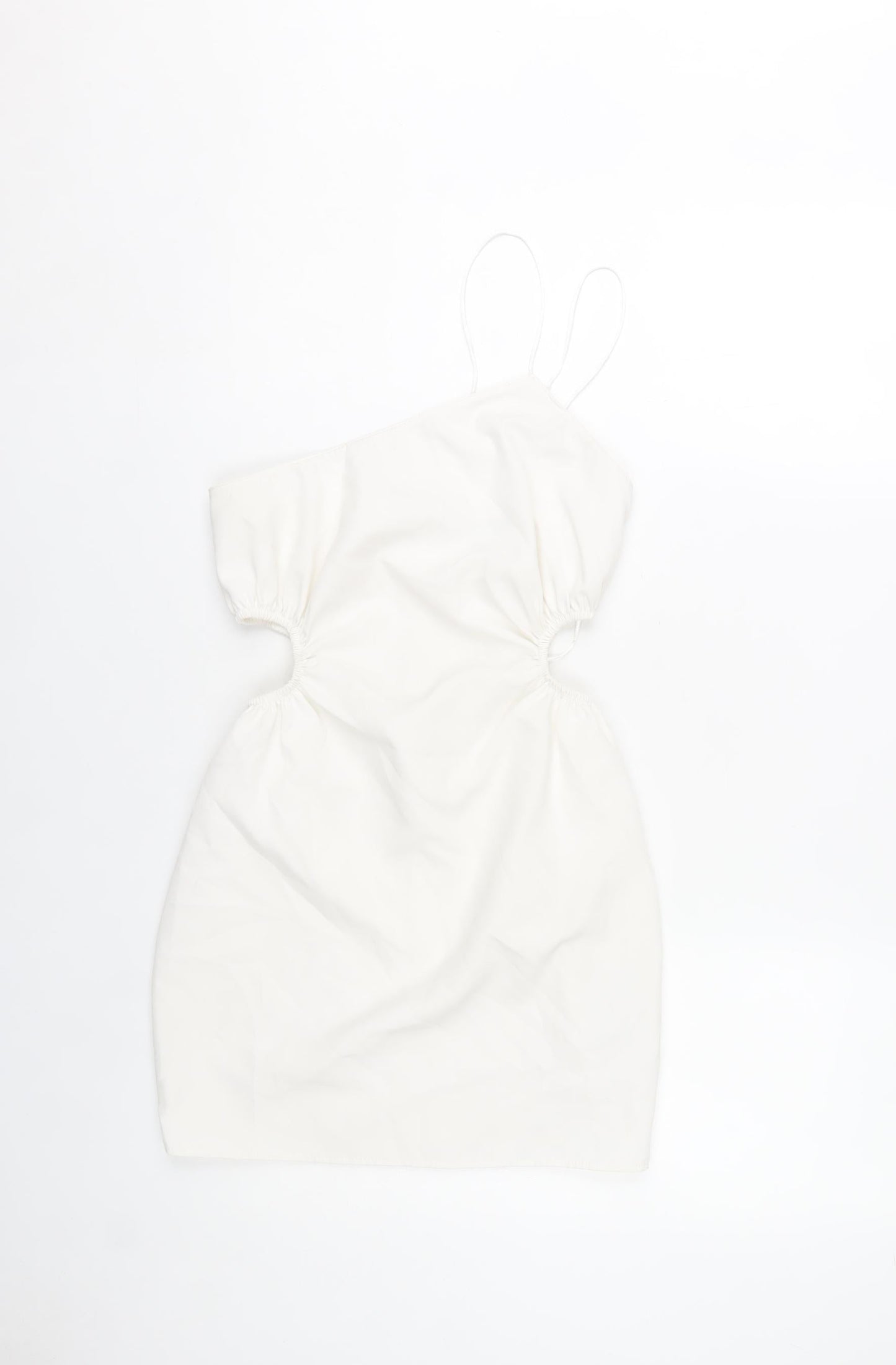 Zara Women’s White One Shoulder Bodycon Cut Out Dress XS
