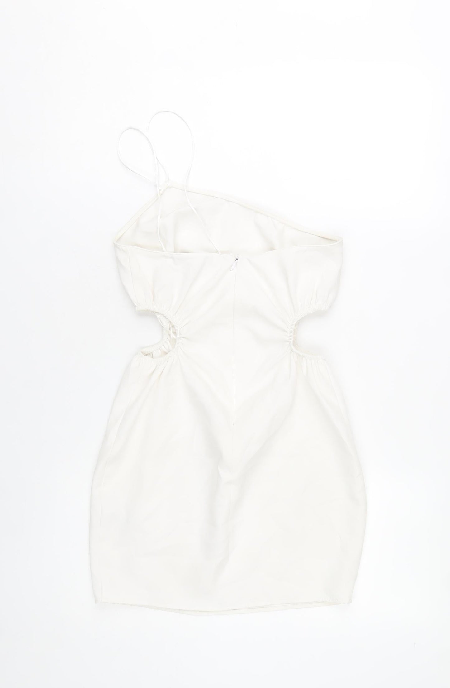 Zara Women’s White One Shoulder Bodycon Cut Out Dress XS