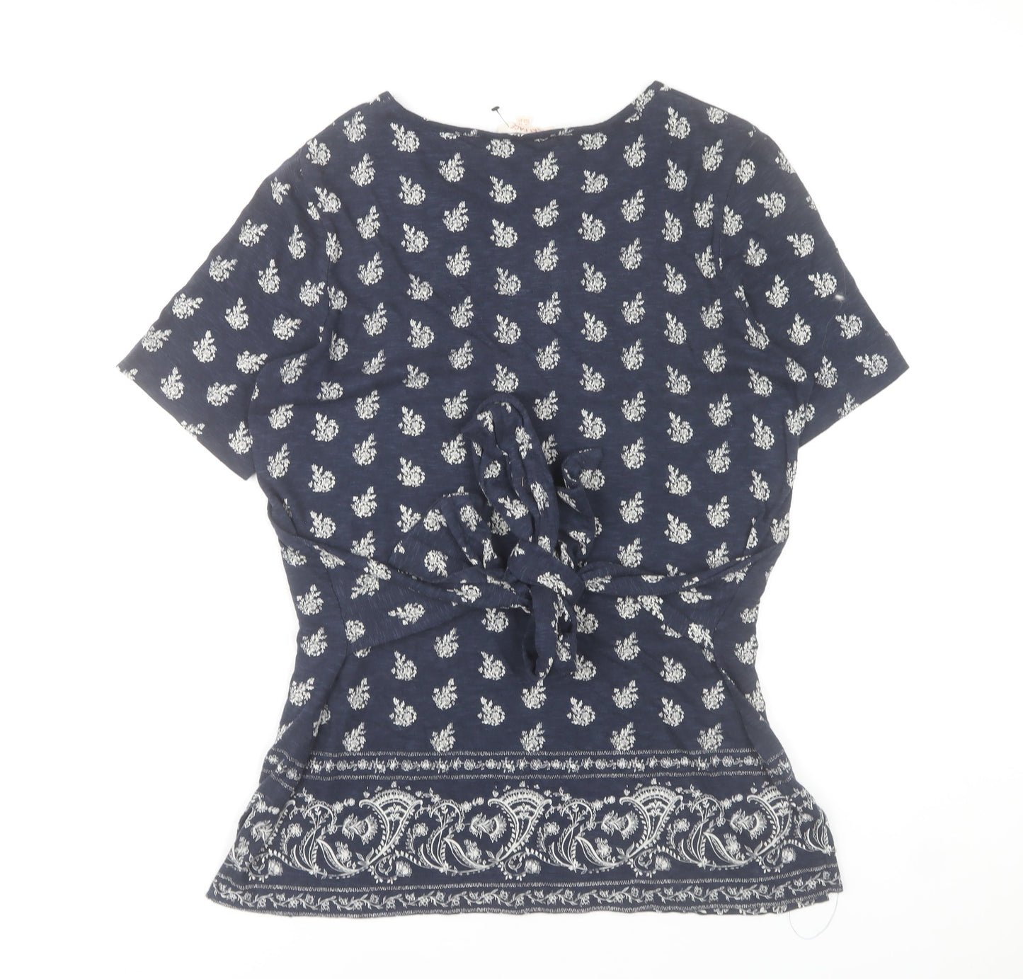 Fat Face Women Blue Paisley Print Tunic T-Shirt Size 12