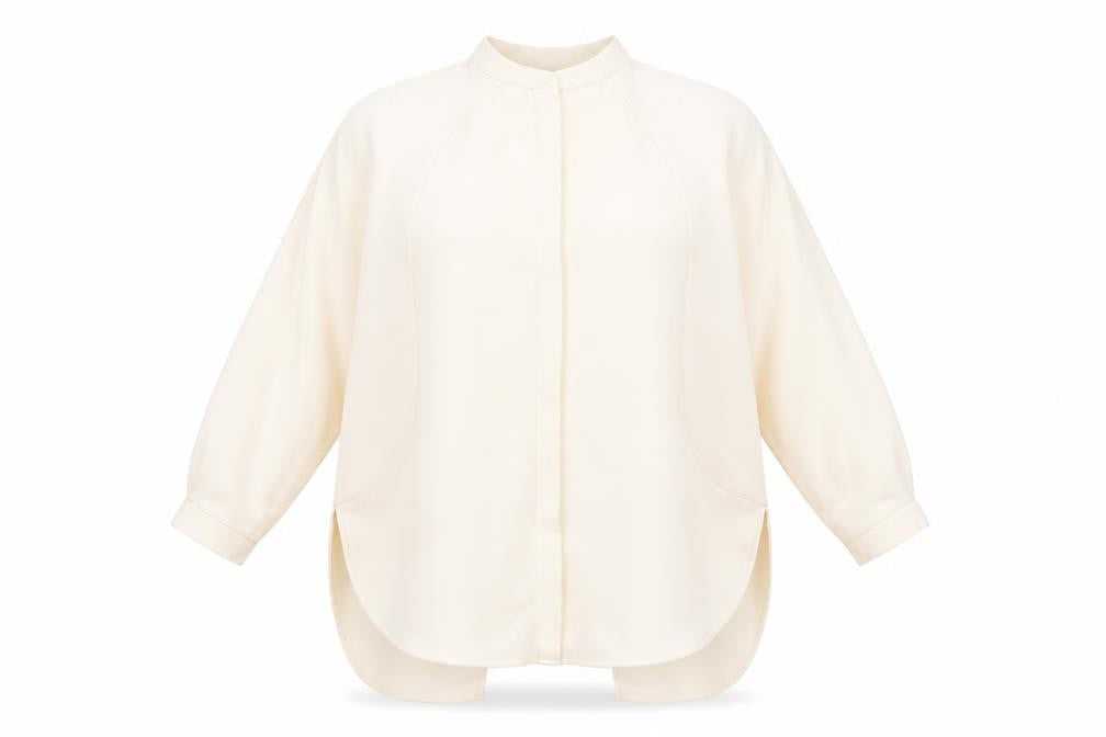 Topshop Women’s Ivory Tunic Blouse UK 14 Long Sleeve Lightweight