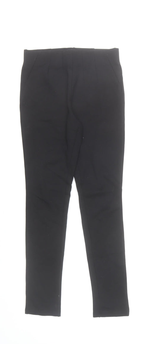 MNG Womens Black Leggings Size 8 Viscose Blend Stretch Mid Rise