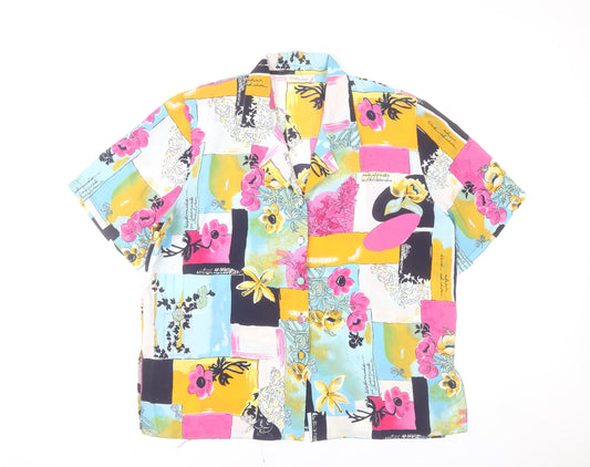 Design Essentials Women’s Multicoloured Floral Retro Button-Up Shirt Size 18