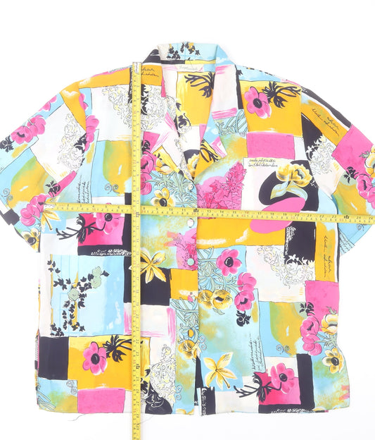 Design Essentials Women’s Multicoloured Floral Retro Button-Up Shirt Size 18