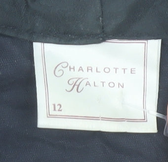 Charlotte Halton Womens Black Beaded Velvet Blouse UK 12