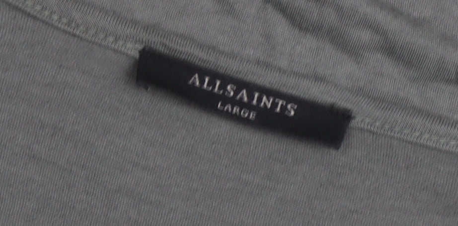 AllSaints Women Grey L Camisole T-Shirt with Crochet Detail