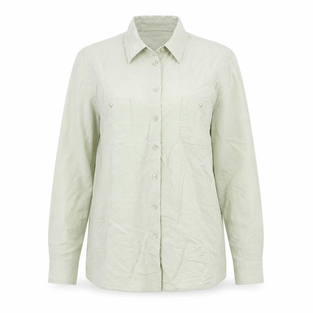 BHS Womens Green Size 14 Button-Up Long Sleeve Shirt Blouse