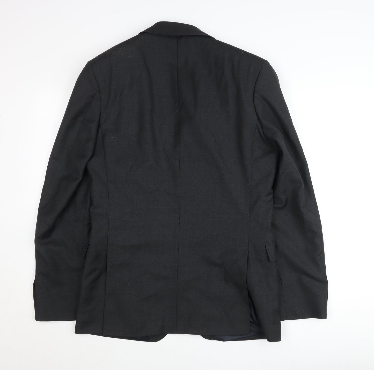 Racing Green Men’s Black Slim Fit Wool Blend Suit Jacket 38R
