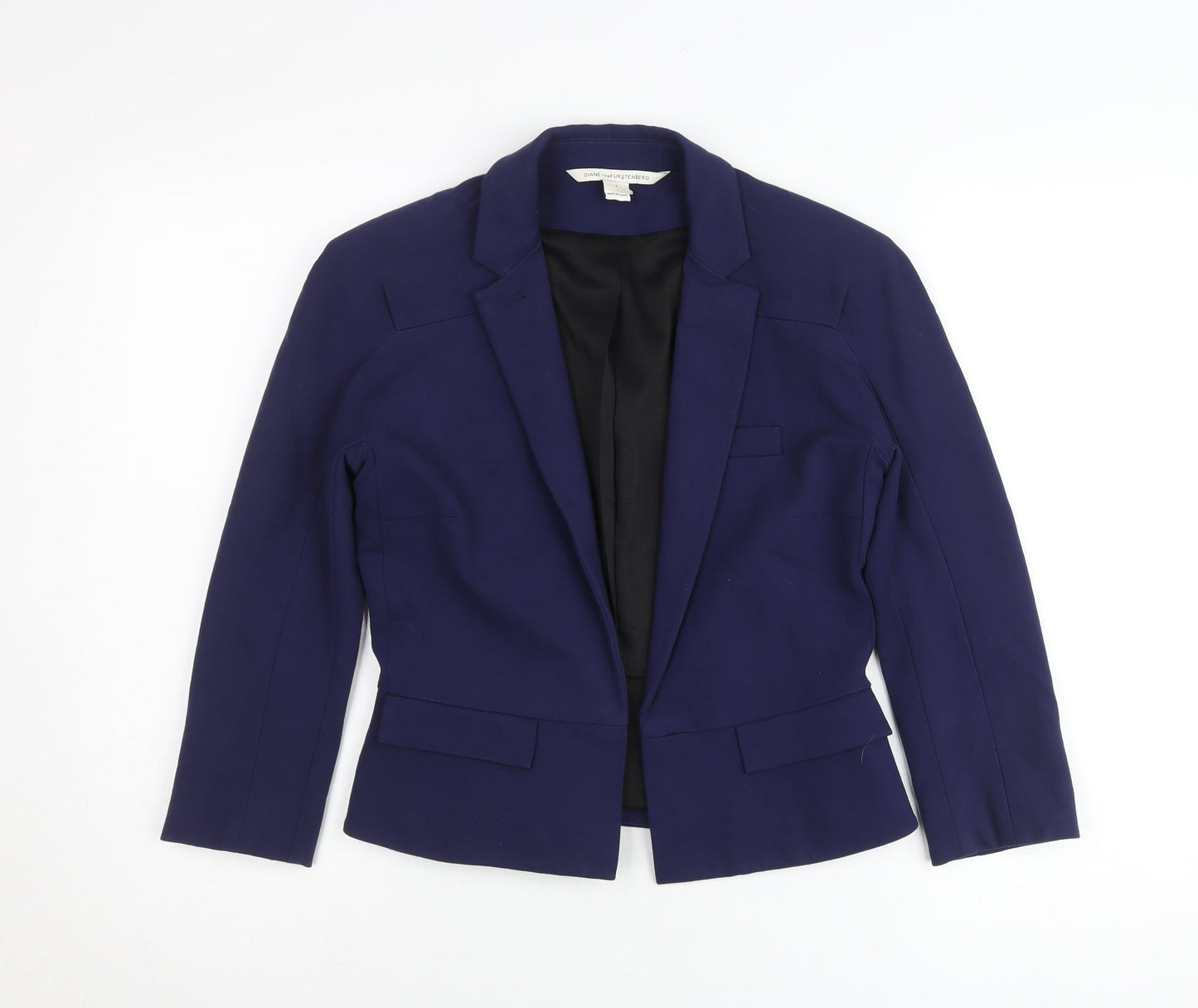 Diane von Furstenberg Women Blue Slim Fit Blazer Jacket Size 6