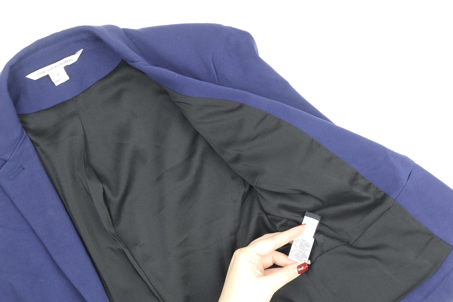 Diane von Furstenberg Women Blue Slim Fit Blazer Jacket Size 6