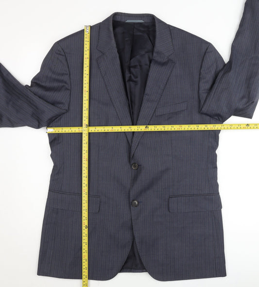 Tesse Men’s Blue Pinstripe Wool Blazer 42R Classic Formal Jacket