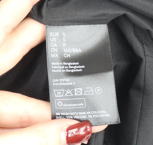 H&M Women’s Black Blazer Jacket Size S Longline Tailored Workwear