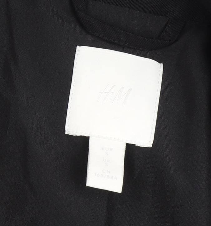 H&M Women’s Black Blazer Jacket Size S Longline Tailored Workwear