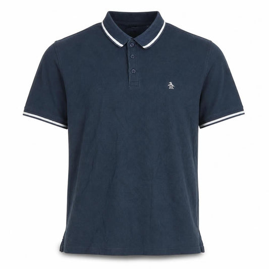 Penguin Men’s Blue XLT Polo Shirt Cotton Logo Casual