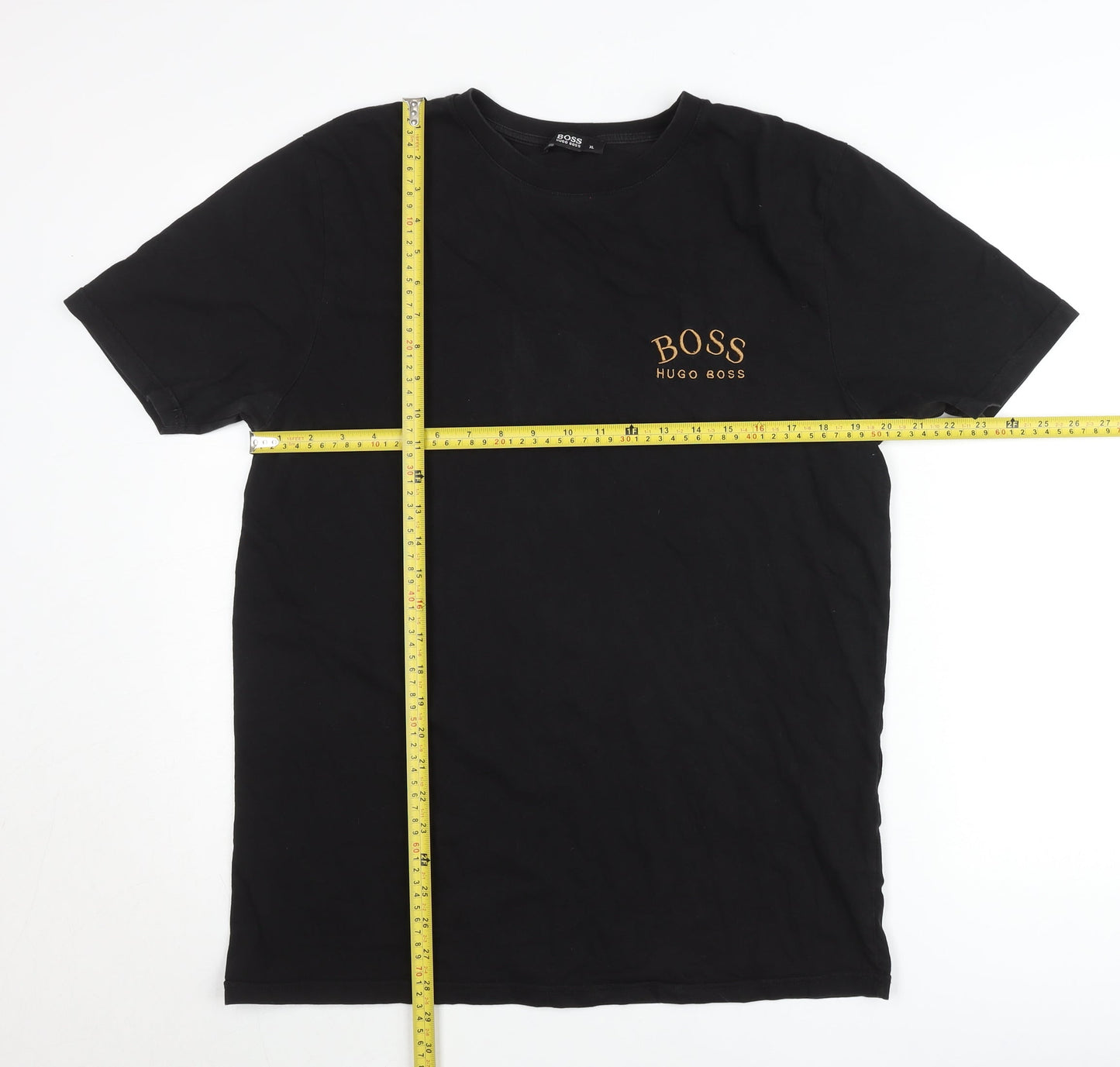 Hugo Boss Men’s Black XL Crew Neck Logo T-Shirt Cotton Blend