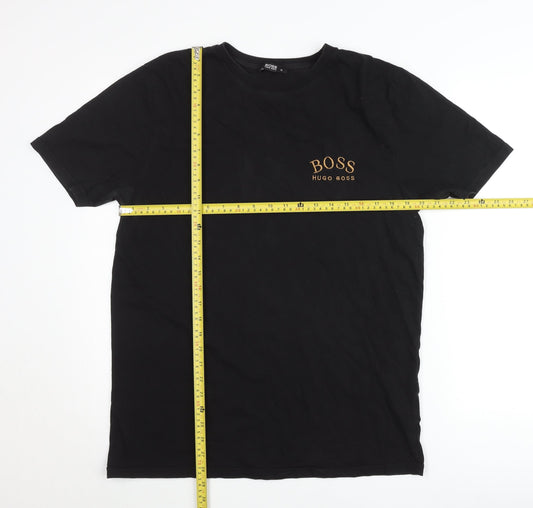 Hugo Boss Men’s Black XL Crew Neck Logo T-Shirt Cotton Blend