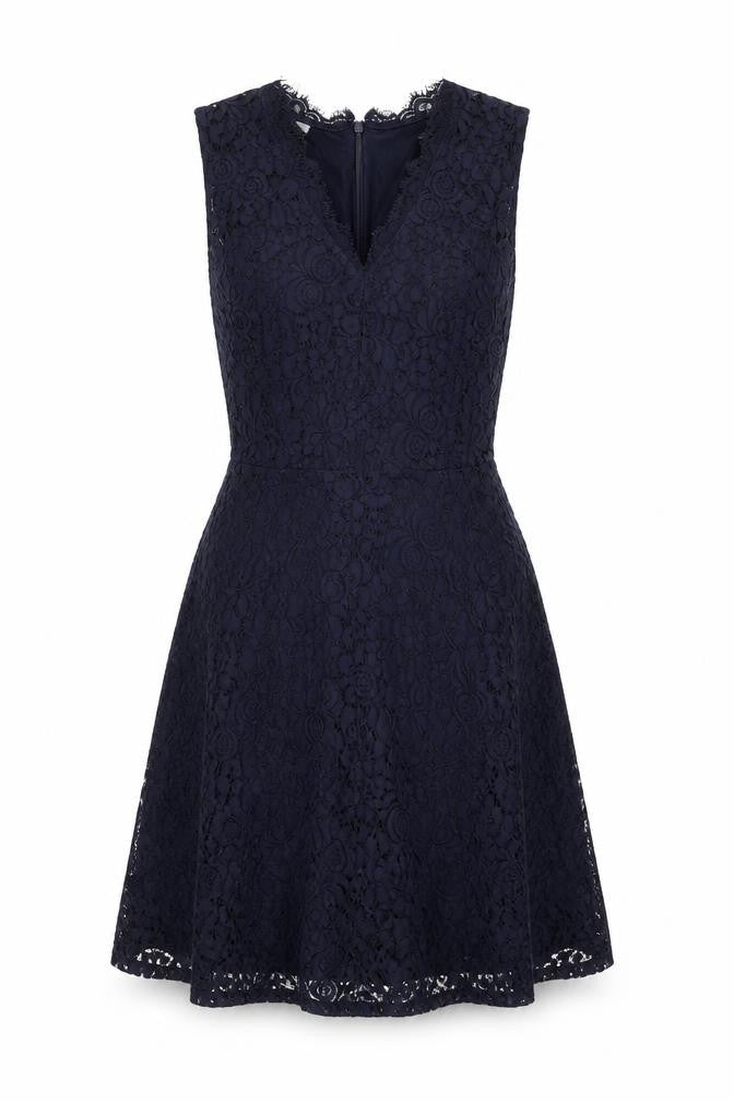 H&M Women’s Blue Lace A-Line Cocktail Dress Size 12 Sleeveless