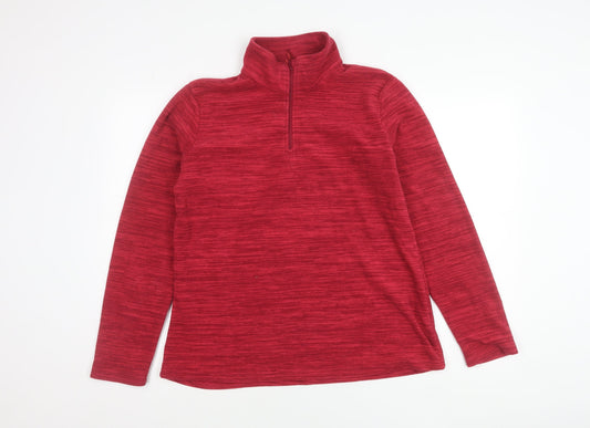 Mountain Warehouse Women Red Size 16 1/2 Zip Fleece Sweatshirt