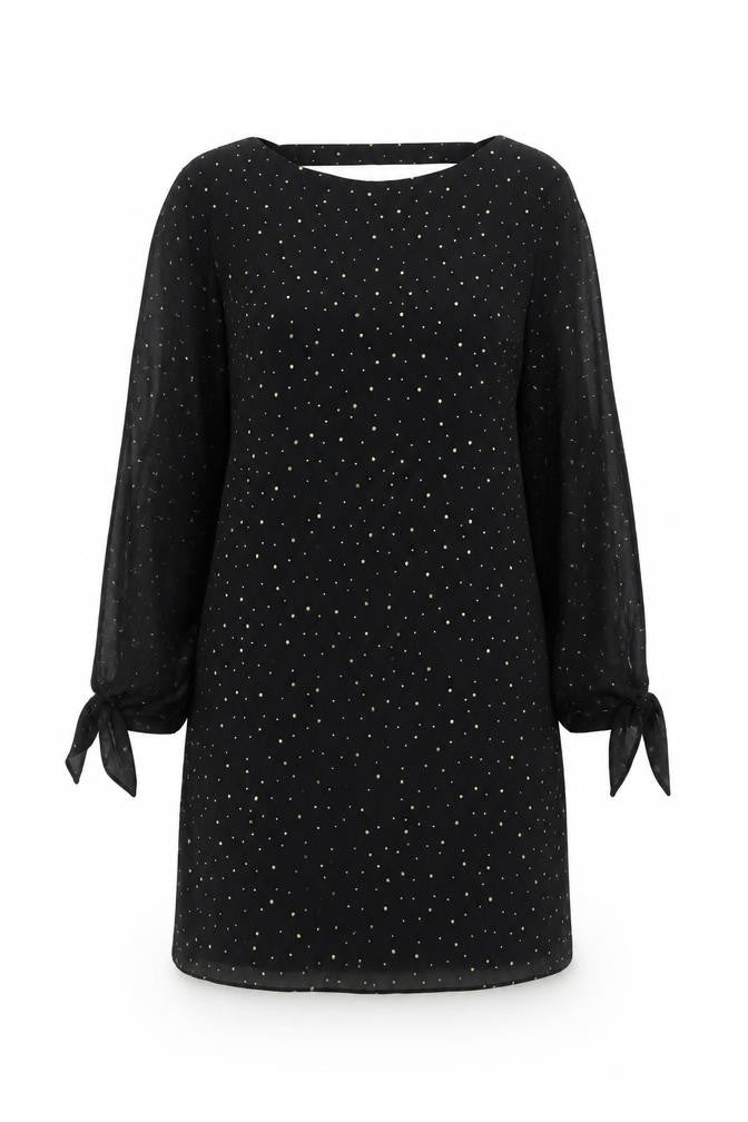 Next Women Black Size 14 Shift Dress Studded Asymmetric Long Sleeve