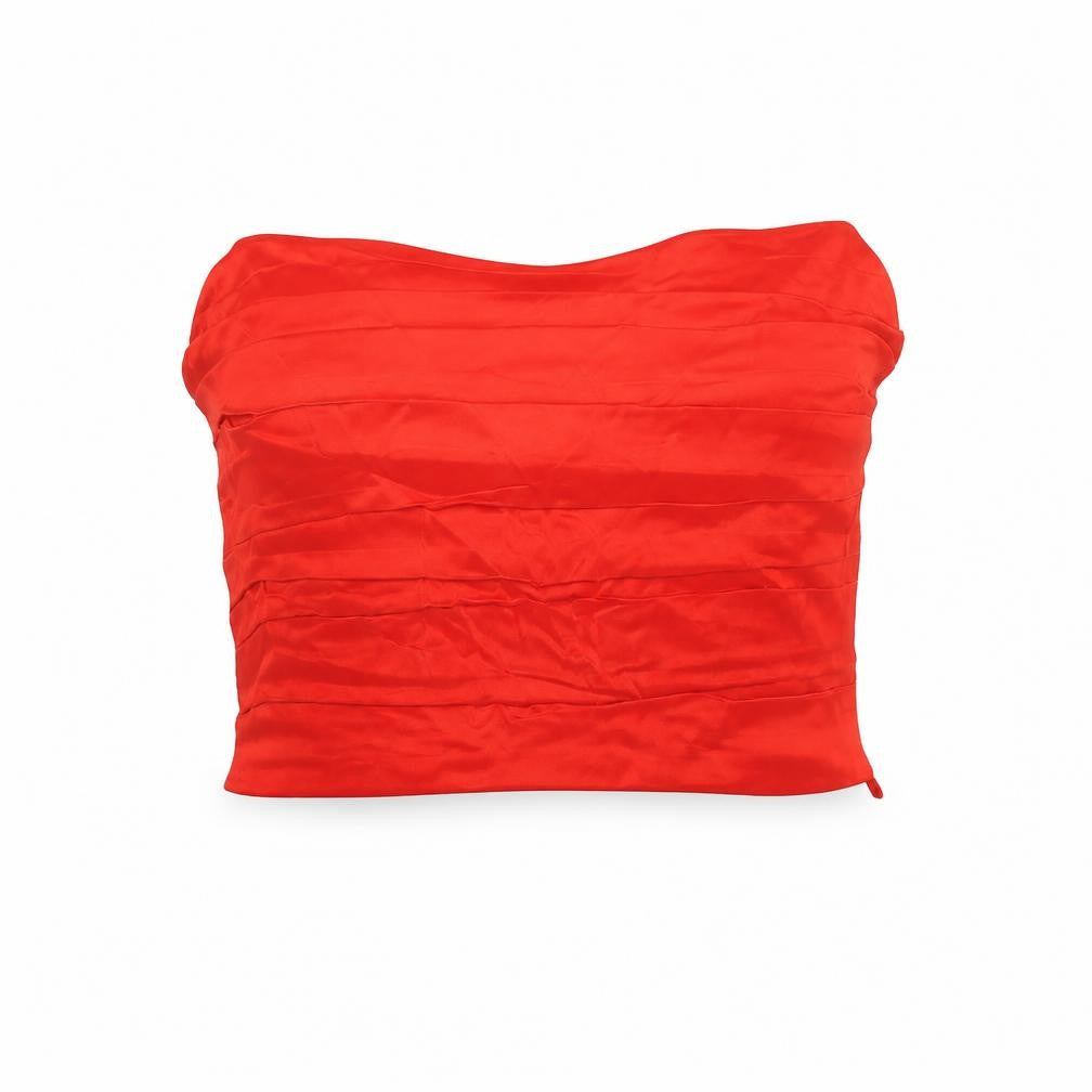 Zara Women Red Satin Camisole Top S Sweetheart Neck Spaghetti Strap