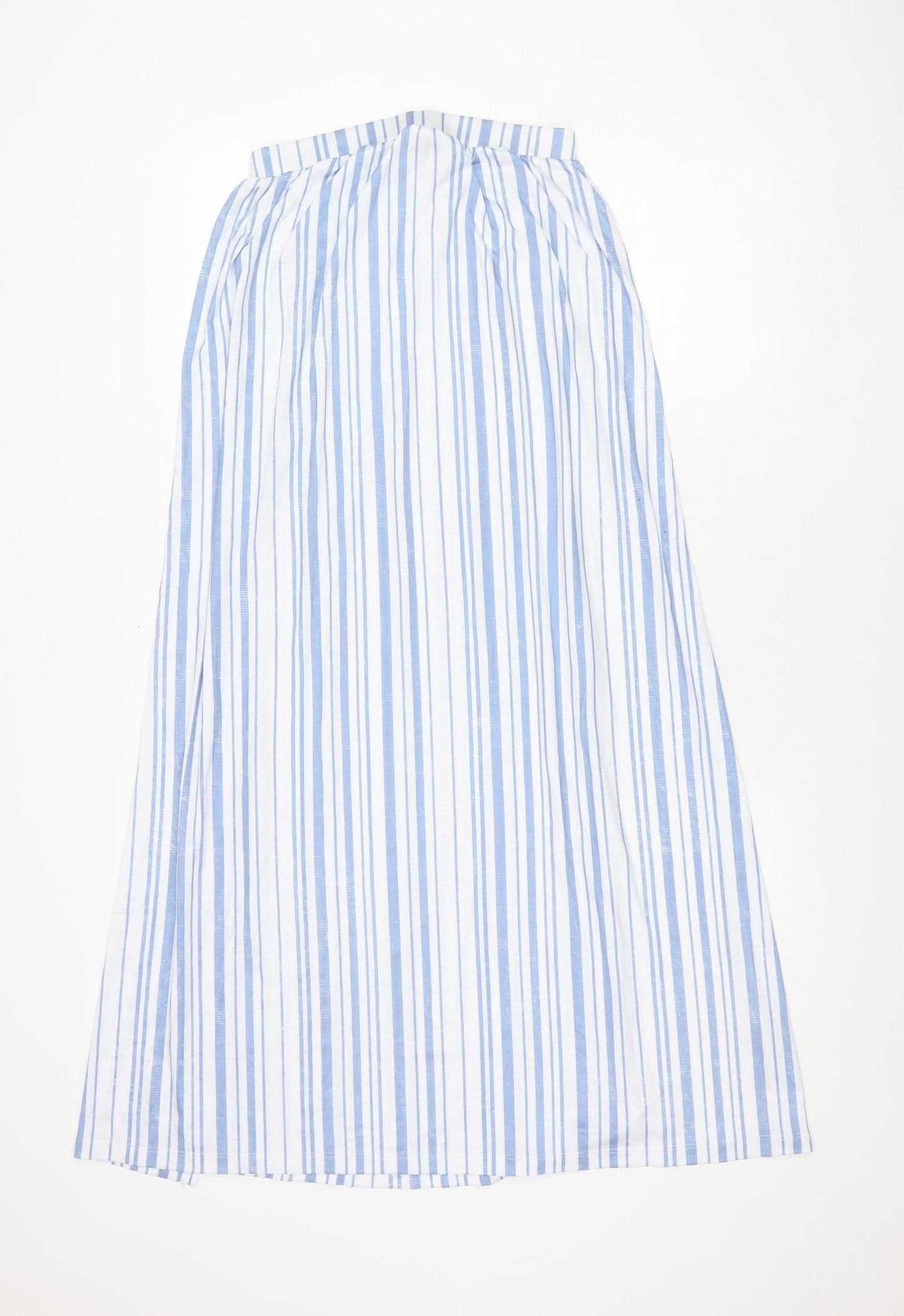 ASOS Women’s Blue Striped Midi A-Line Skirt Size 8 Polyester Elastane