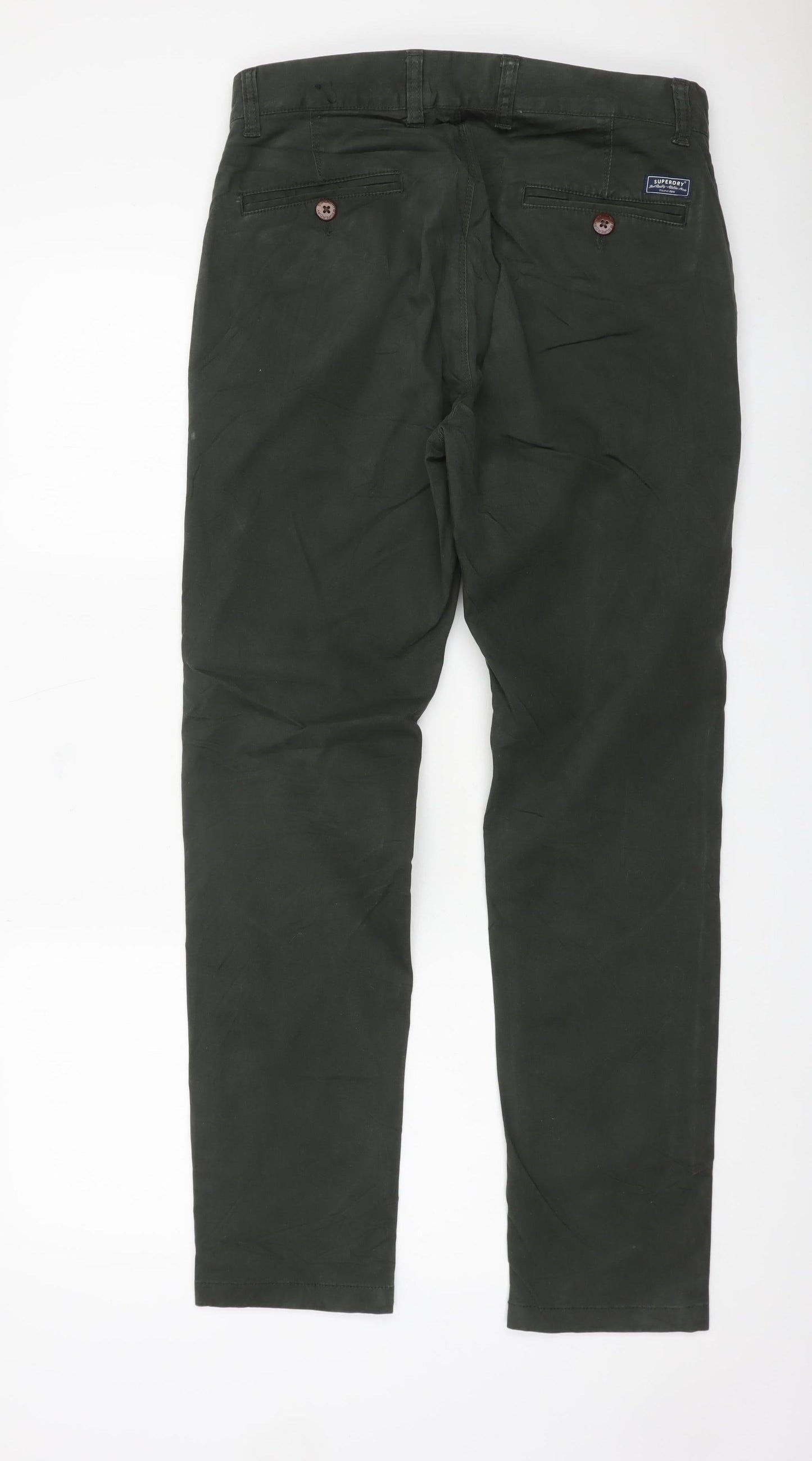 Superdry Men’s Green Slim Fit Chino Trousers 30W 32L