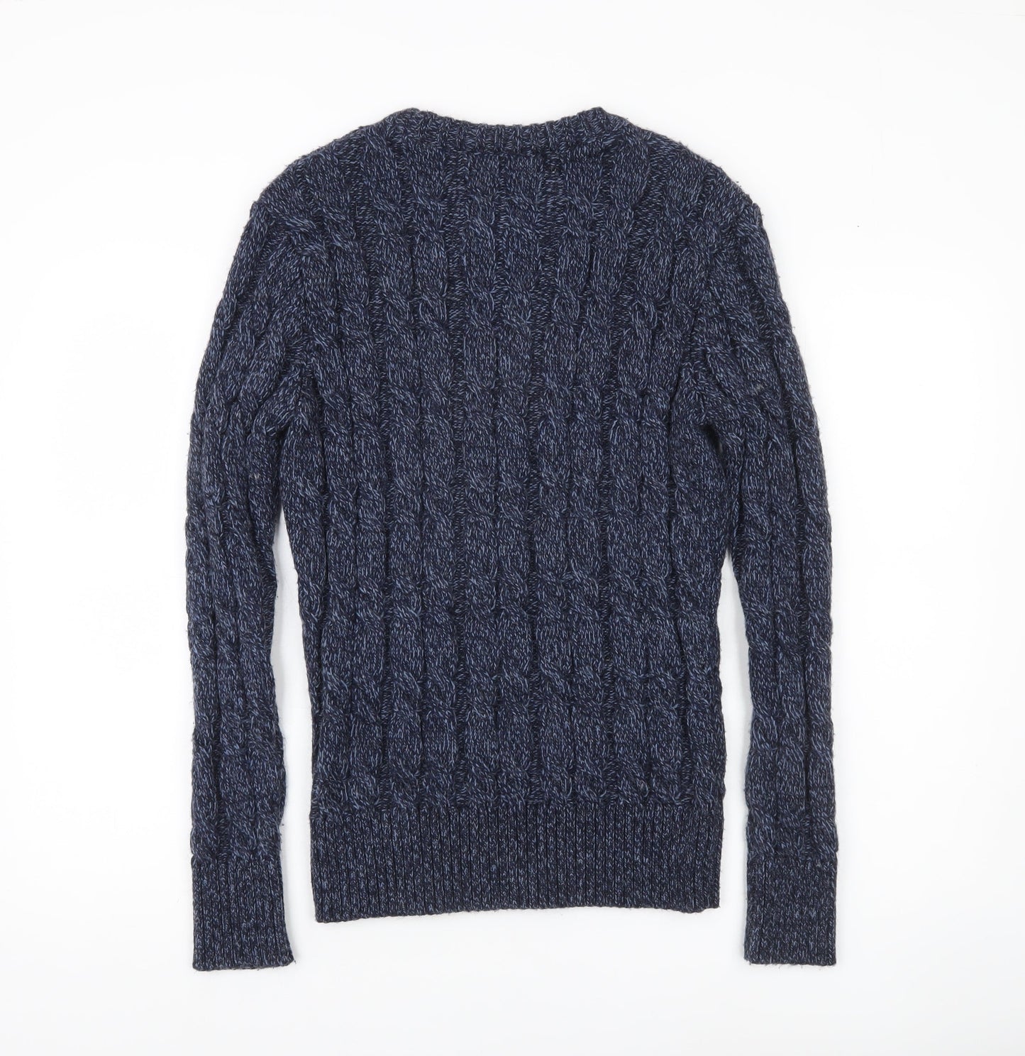 Superdry Men’s Blue Cable-Knit Jumper Size S Crew Neck Pullover