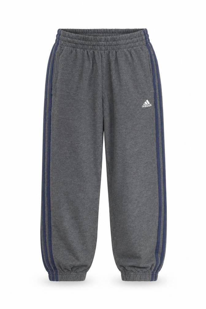 Adidas Boys Grey Sweatpants 11-12Y Elastic Waist Joggers Sports Trousers