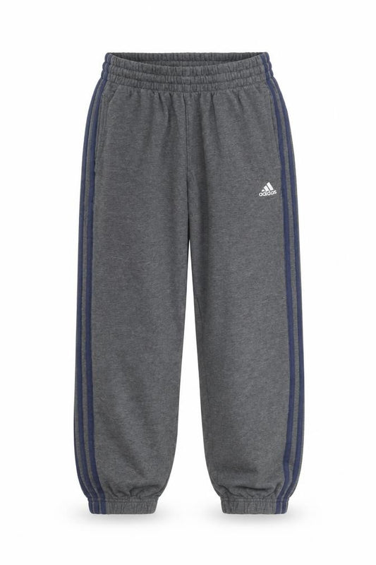 Adidas Boys Grey Sweatpants 11-12Y Elastic Waist Joggers Sports Trousers