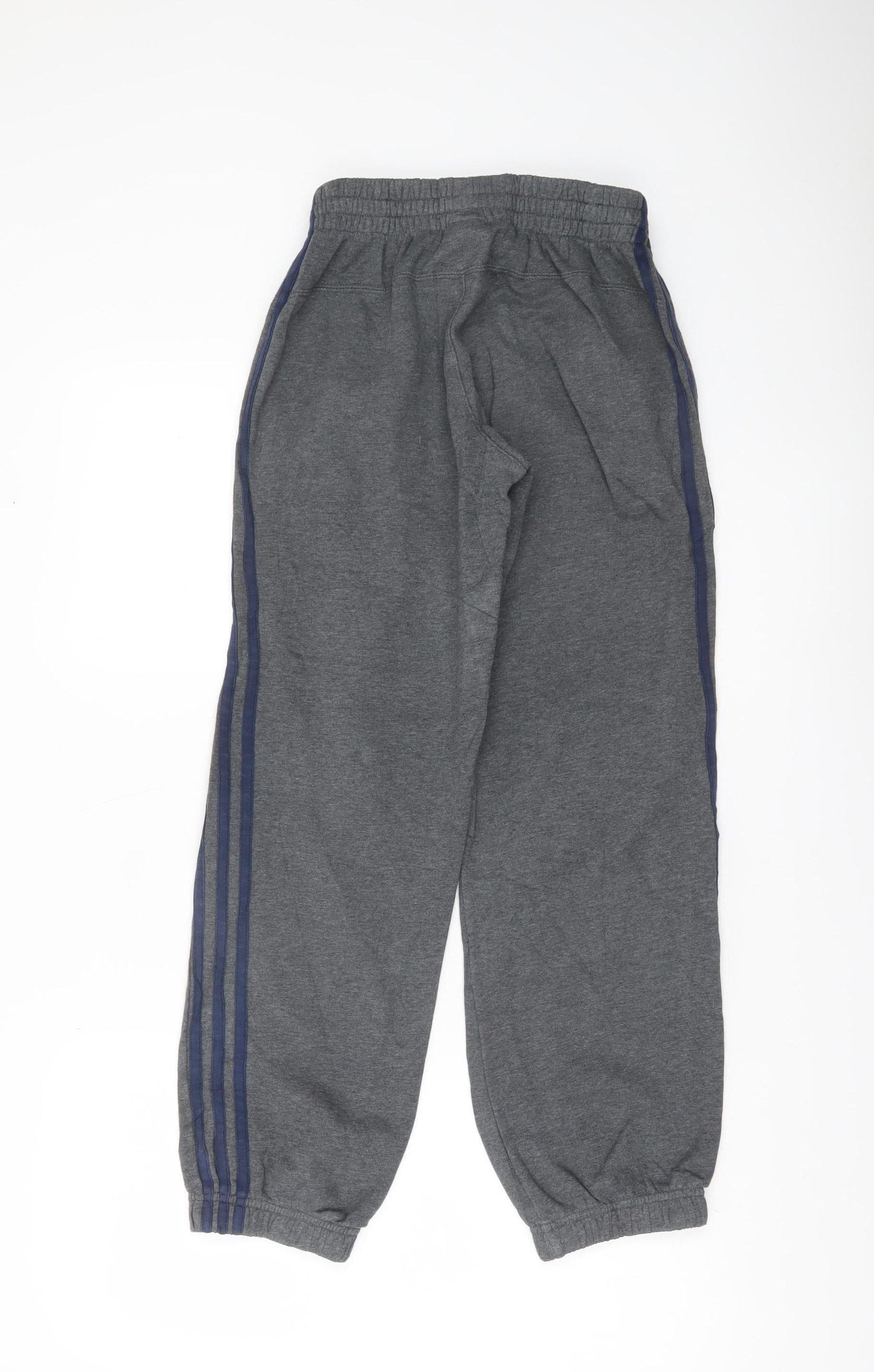 Adidas Boys Grey Sweatpants 11-12Y Elastic Waist Joggers Sports Trousers