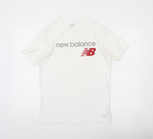 New Balance Men’s White M Graphic Logo Sports T-Shirt