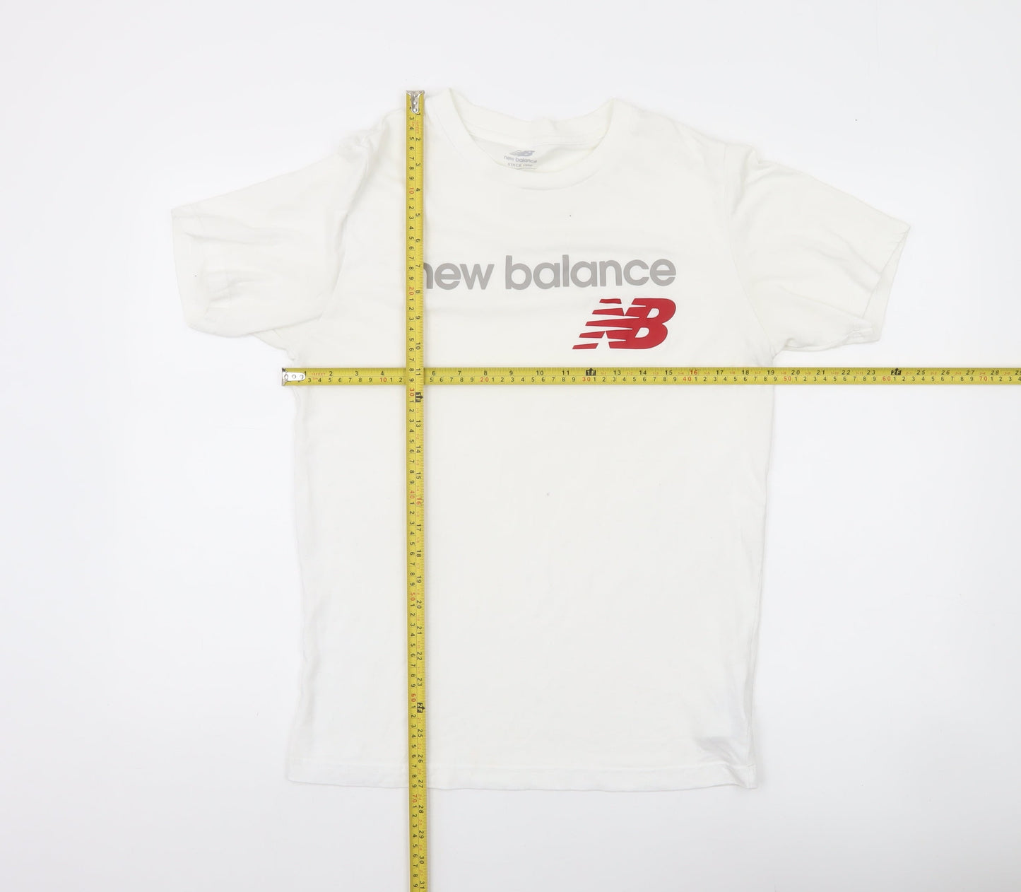 New Balance Men’s White M Graphic Logo Sports T-Shirt