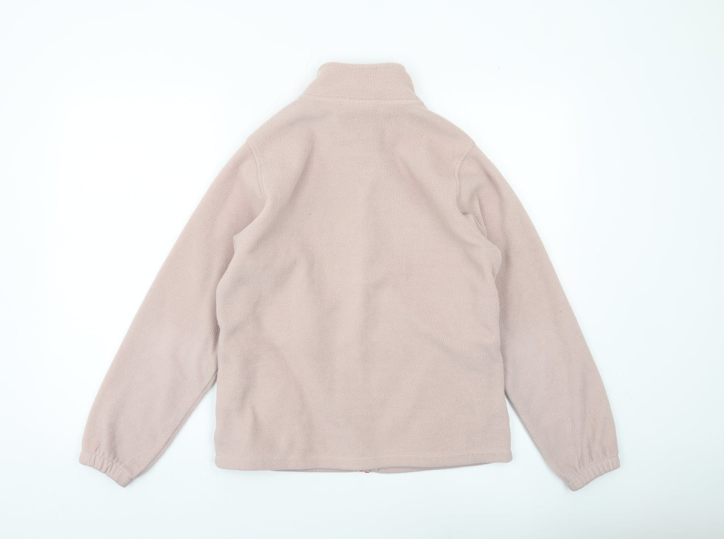 Juicy Couture Women Beige Fleece Jacket Small Full Zip Logo Sport