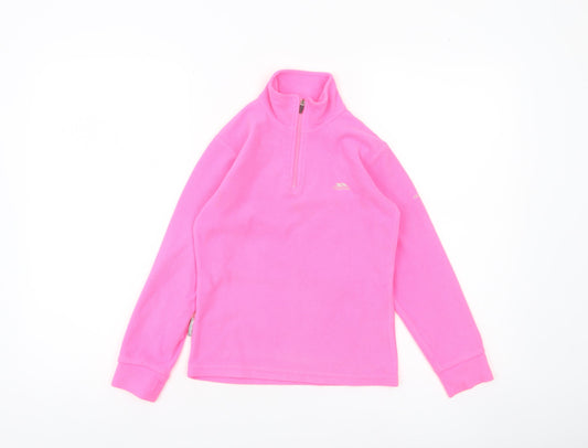 Trespass Girls Pink Fleece 1/4 Zip Pullover Sweatshirt 7-8 Years