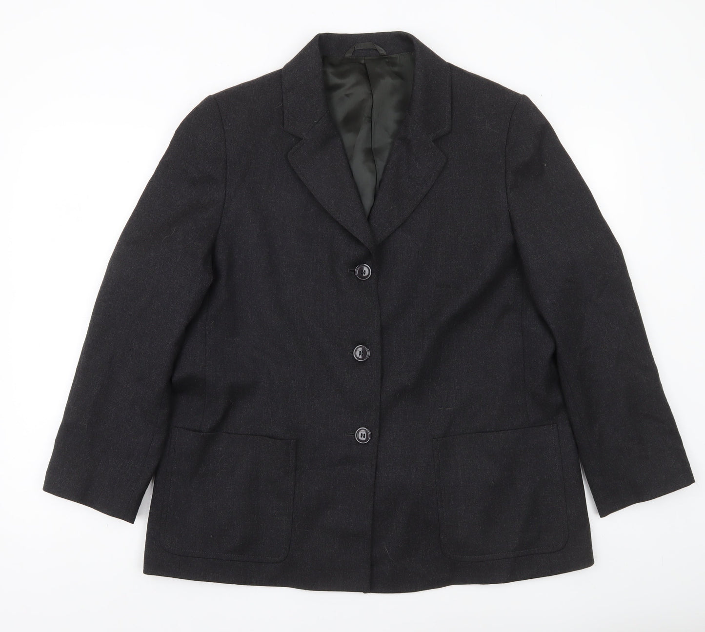 Next Women’s Black Petite Wool Blend Blazer UK 16 Workwear