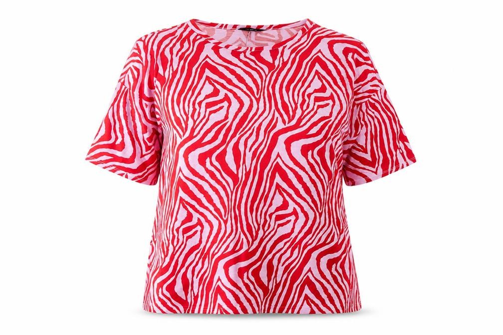 Yours Women’s Red Animal Print T-Shirt UK 18 Plus Size