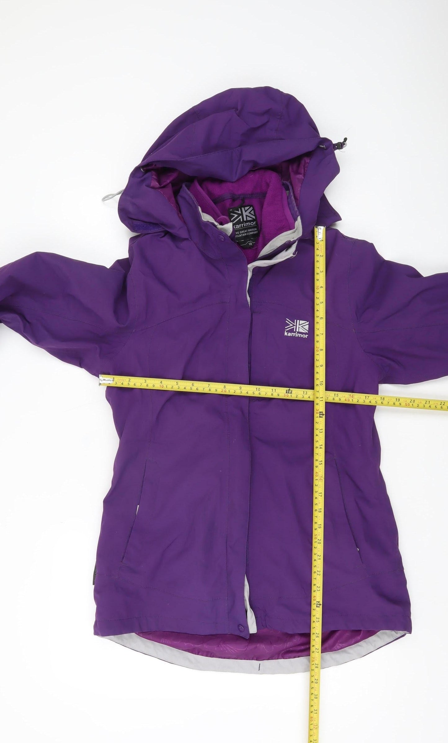 Karrimor Womens Purple Waterproof Hooded Rain Jacket Size 10