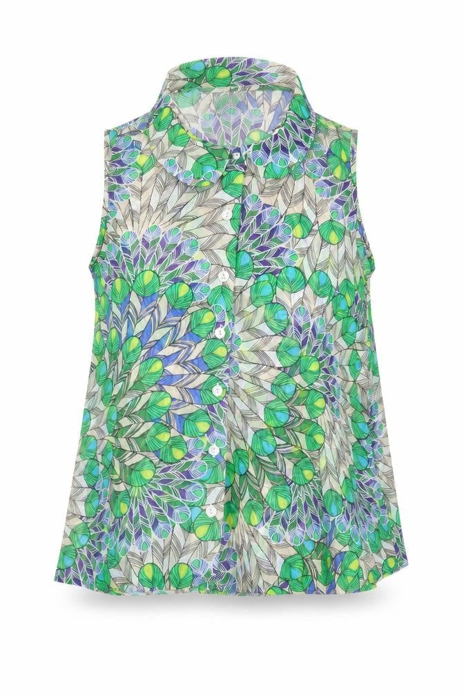 codecodecode Womens Multicoloured Floral Blouse Size 10 Sleeveless