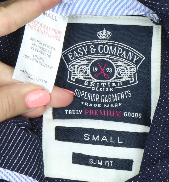 Easy & Company Men's Blue Slim Fit Blazer Jacket Size S