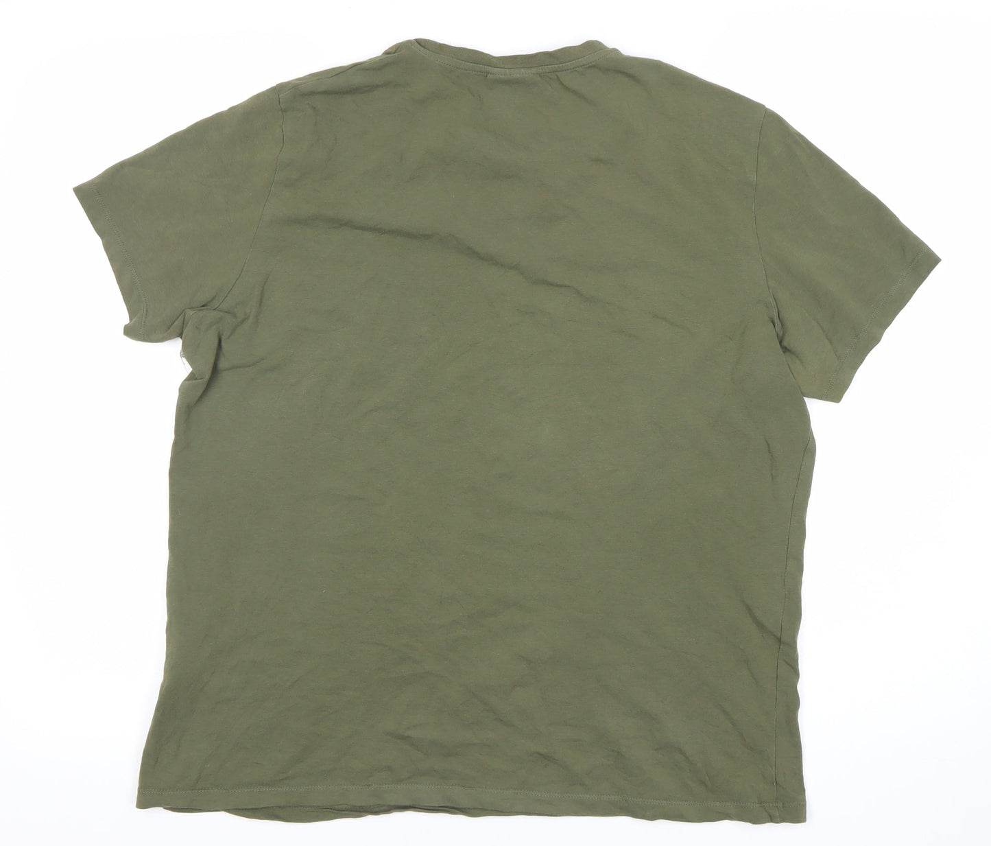 Karl Lagerfeld Men’s Green Logo T-Shirt Size L Crew Neck Designer