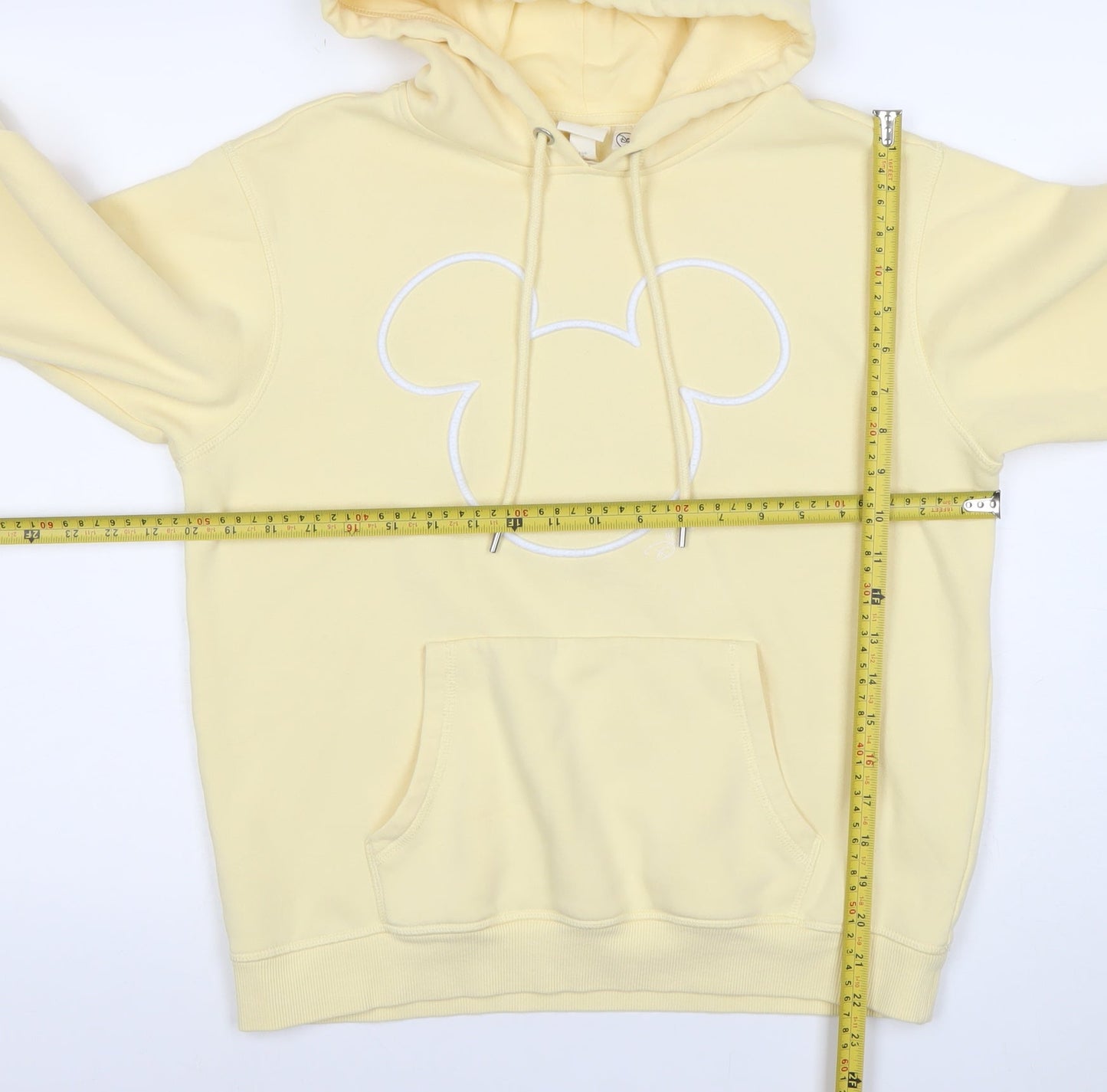 H&M Women Yellow Disney Mickey Mouse Pullover Hoodie Size S
