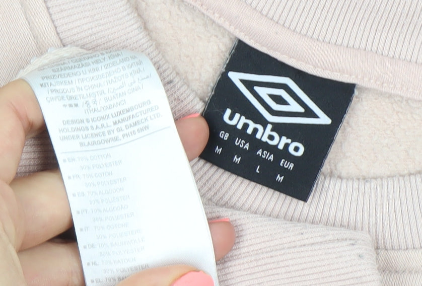 Umbro Womens Beige Pullover Logo Sweatshirt Size M Long Sleeve