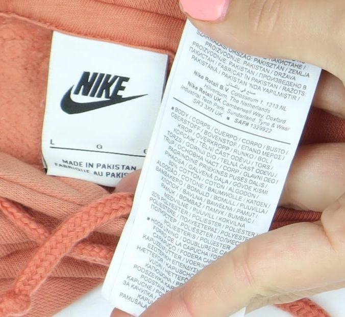 Nike Men’s Orange Pullover Hoodie Size L Regular Fit Logo