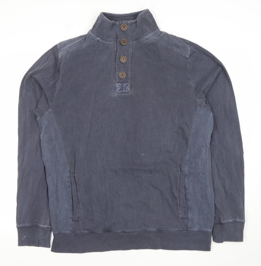 Peter Storm Men’s Blue Henley Sweatshirt Medium Long Sleeve